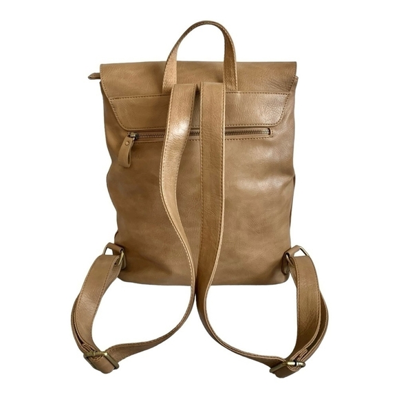 Women’s Backpack Joy Susan Tan Vegan Leather Colette  Backpack - Picture 3 of 7
